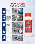 DRONN Drainage Block Cleaning Powder 200g | Removes Tough Blockages in Just 30 Minutes