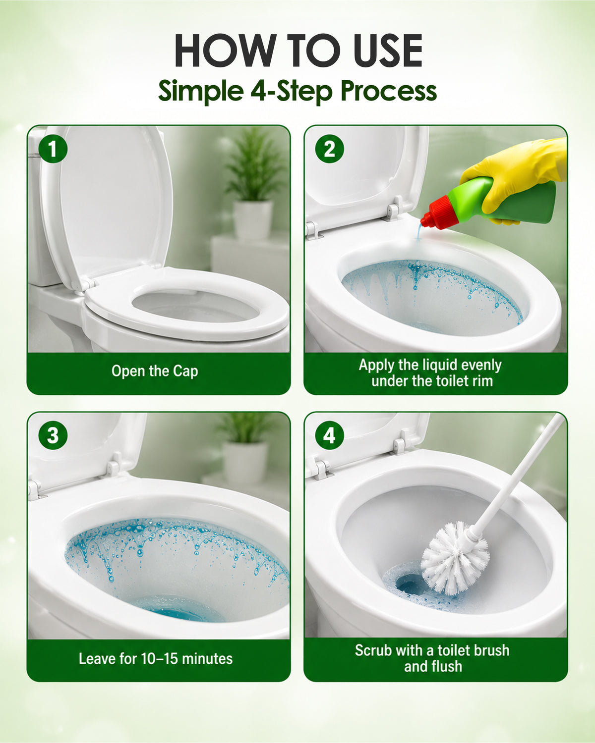 GREEN Toilet Bowl Cleaner 500ml | Deep Clean. Fresh Smell. Hygienic Toilet Every Day.