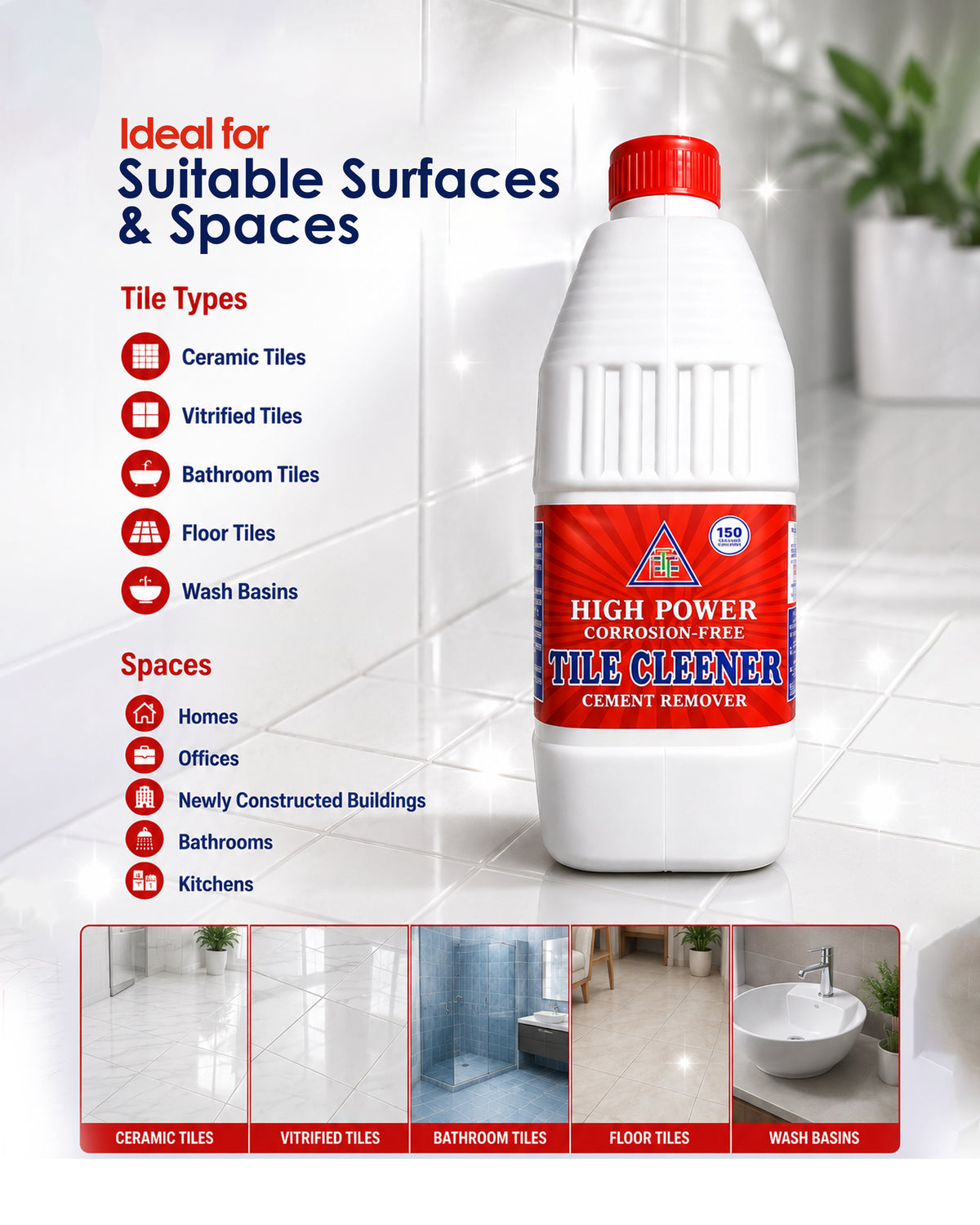 TEE High Power Tile Cleaner | Powerful Cleaning. Safe Finish. Brilliant Shine.