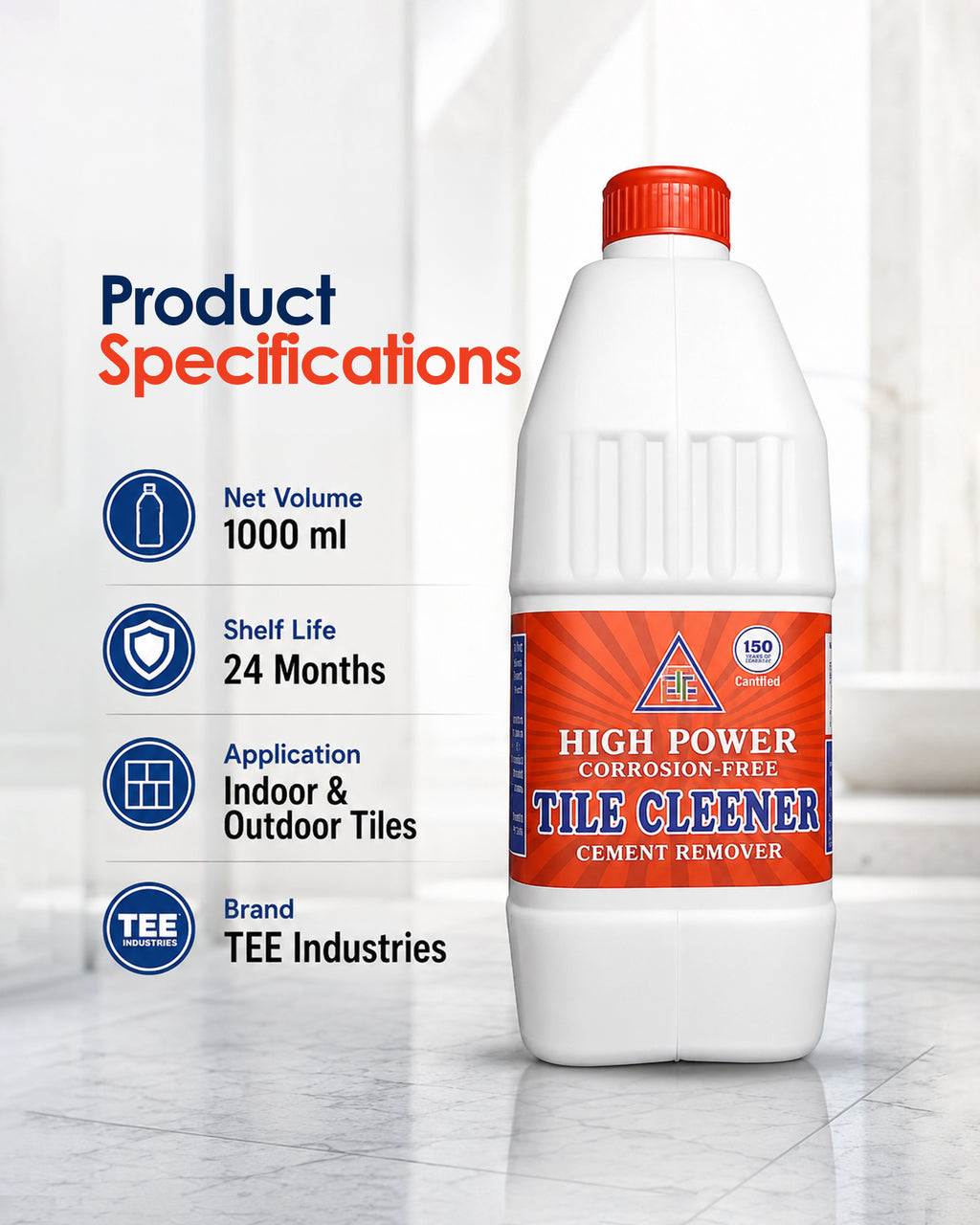 TEE High Power Tile Cleaner | Powerful Cleaning. Safe Finish. Brilliant Shine.